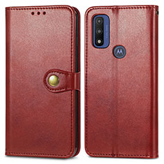 Coque Portefeuille Livre Cuir Etui Clapet S05D pour Motorola Moto G Pure Rouge