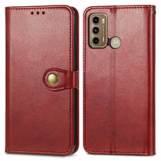 Coque Portefeuille Livre Cuir Etui Clapet S05D pour Motorola Moto G60 Rouge