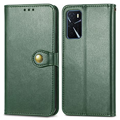 Coque Portefeuille Livre Cuir Etui Clapet S05D pour Oppo A16 Vert