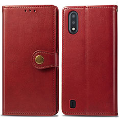 Coque Portefeuille Livre Cuir Etui Clapet S05D pour Samsung Galaxy A01 SM-A015 Rouge