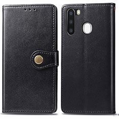 Coque Portefeuille Livre Cuir Etui Clapet S05D pour Samsung Galaxy A21 European Noir