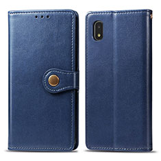 Coque Portefeuille Livre Cuir Etui Clapet S05D pour Samsung Galaxy A21 SC-42A Bleu