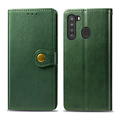 Coque Portefeuille Livre Cuir Etui Clapet S05D pour Samsung Galaxy A21 Vert
