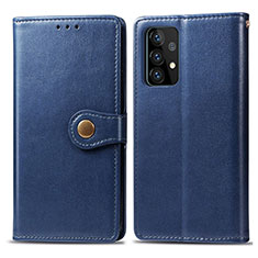 Coque Portefeuille Livre Cuir Etui Clapet S05D pour Samsung Galaxy A72 5G Bleu