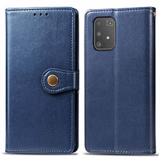 Coque Portefeuille Livre Cuir Etui Clapet S05D pour Samsung Galaxy A91 Bleu
