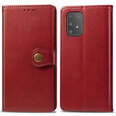 Coque Portefeuille Livre Cuir Etui Clapet S05D pour Samsung Galaxy A91 Rouge