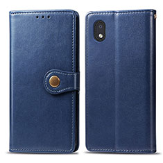 Coque Portefeuille Livre Cuir Etui Clapet S05D pour Samsung Galaxy M01 Core Bleu