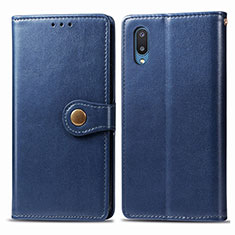 Coque Portefeuille Livre Cuir Etui Clapet S05D pour Samsung Galaxy M02 Bleu
