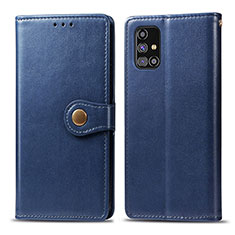 Coque Portefeuille Livre Cuir Etui Clapet S05D pour Samsung Galaxy M31s Bleu