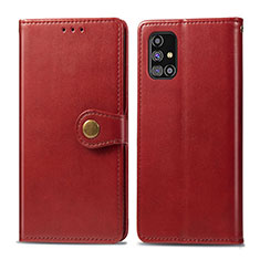 Coque Portefeuille Livre Cuir Etui Clapet S05D pour Samsung Galaxy M31s Rouge