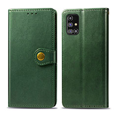 Coque Portefeuille Livre Cuir Etui Clapet S05D pour Samsung Galaxy M31s Vert