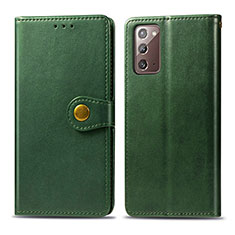 Coque Portefeuille Livre Cuir Etui Clapet S05D pour Samsung Galaxy Note 20 5G Vert