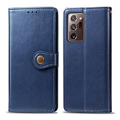 Coque Portefeuille Livre Cuir Etui Clapet S05D pour Samsung Galaxy Note 20 Ultra 5G Bleu