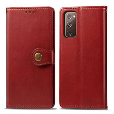 Coque Portefeuille Livre Cuir Etui Clapet S05D pour Samsung Galaxy S20 FE (2022) 5G Rouge