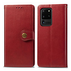 Coque Portefeuille Livre Cuir Etui Clapet S05D pour Samsung Galaxy S20 Ultra 5G Rouge