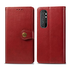 Coque Portefeuille Livre Cuir Etui Clapet S05D pour Xiaomi Mi Note 10 Lite Rouge