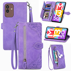 Coque Portefeuille Livre Cuir Etui Clapet S06D pour Samsung Galaxy M13 5G Violet