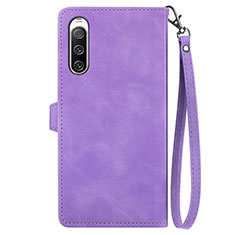Coque Portefeuille Livre Cuir Etui Clapet S06D pour Sony Xperia 10 IV Violet