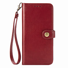 Coque Portefeuille Livre Cuir Etui Clapet S07D pour Xiaomi Redmi Note 9 Rouge