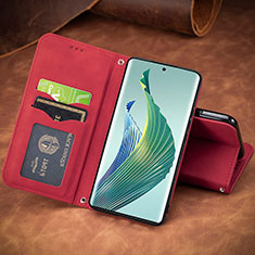 Coque Portefeuille Livre Cuir Etui Clapet S08D pour Huawei Honor Magic5 Lite 5G Rouge