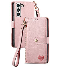 Coque Portefeuille Livre Cuir Etui Clapet S15D pour Samsung Galaxy S22 5G Rose