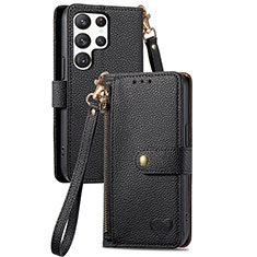 Coque Portefeuille Livre Cuir Etui Clapet S15D pour Samsung Galaxy S23 Ultra 5G Noir
