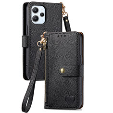 Coque Portefeuille Livre Cuir Etui Clapet S15D pour Xiaomi Redmi 12 4G Noir
