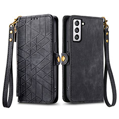 Coque Portefeuille Livre Cuir Etui Clapet S17D pour Samsung Galaxy S21 FE 5G Noir