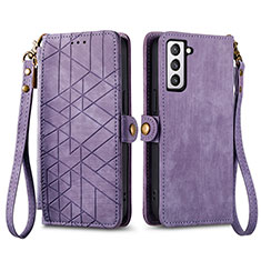 Coque Portefeuille Livre Cuir Etui Clapet S17D pour Samsung Galaxy S21 FE 5G Violet