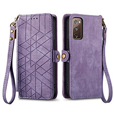 Coque Portefeuille Livre Cuir Etui Clapet S18D pour Samsung Galaxy S20 FE 4G Violet