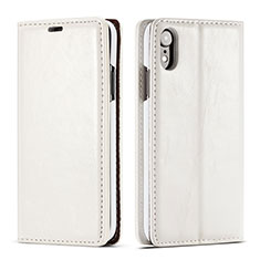 Coque Portefeuille Livre Cuir Etui Clapet T01 pour Apple iPhone XR Blanc