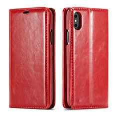 Coque Portefeuille Livre Cuir Etui Clapet T01 pour Apple iPhone Xs Rouge