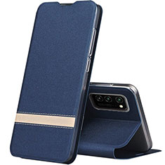 Coque Portefeuille Livre Cuir Etui Clapet T01 pour Huawei Honor V30 Pro 5G Bleu