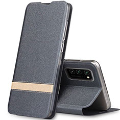 Coque Portefeuille Livre Cuir Etui Clapet T01 pour Huawei Honor V30 Pro 5G Gris