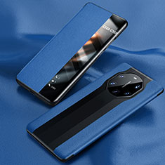 Coque Portefeuille Livre Cuir Etui Clapet T01 pour Huawei Mate 40 RS Bleu