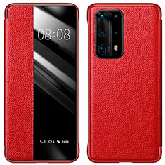 Coque Portefeuille Livre Cuir Etui Clapet T01 pour Huawei P40 Pro+ Plus Rouge