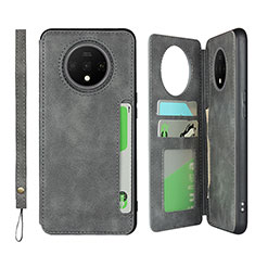 Coque Portefeuille Livre Cuir Etui Clapet T01 pour OnePlus 7T Gris