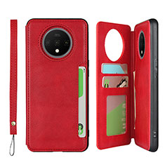 Coque Portefeuille Livre Cuir Etui Clapet T01 pour OnePlus 7T Rouge