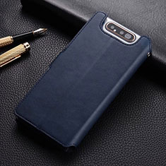Coque Portefeuille Livre Cuir Etui Clapet T01 pour Samsung Galaxy A80 Bleu