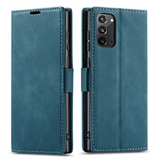 Coque Portefeuille Livre Cuir Etui Clapet T01 pour Samsung Galaxy Note 20 5G Bleu