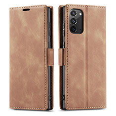 Coque Portefeuille Livre Cuir Etui Clapet T01 pour Samsung Galaxy Note 20 5G Brun Clair