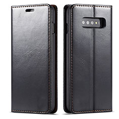 Coque Portefeuille Livre Cuir Etui Clapet T01 pour Samsung Galaxy S10 Noir