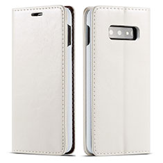 Coque Portefeuille Livre Cuir Etui Clapet T01 pour Samsung Galaxy S10e Blanc
