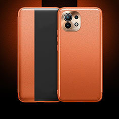 Coque Portefeuille Livre Cuir Etui Clapet T01 pour Xiaomi Mi 11 5G Orange