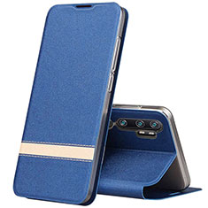Coque Portefeuille Livre Cuir Etui Clapet T01 pour Xiaomi Mi Note 10 Bleu