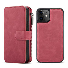 Coque Portefeuille Livre Cuir Etui Clapet T02 pour Apple iPhone 12 Rouge