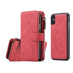 Coque Portefeuille Livre Cuir Etui Clapet T02 pour Apple iPhone X Rouge