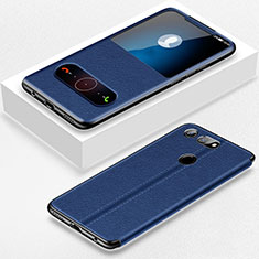 Coque Portefeuille Livre Cuir Etui Clapet T02 pour Huawei Honor V20 Bleu