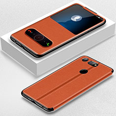 Coque Portefeuille Livre Cuir Etui Clapet T02 pour Huawei Honor View 20 Orange