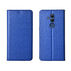 Coque Portefeuille Livre Cuir Etui Clapet T02 pour Huawei Mate 20 Lite Bleu